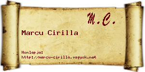 Marcu Cirilla névjegykártya